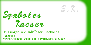 szabolcs kacser business card